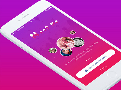 Meet Me (Dating UI Concept) app chat dating favorites girl ios login profile psd ui