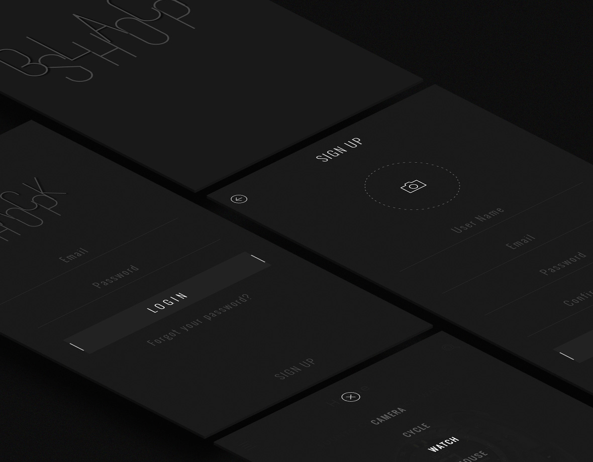 Ui white. Design UI черный. Black UI. Behance mobile.