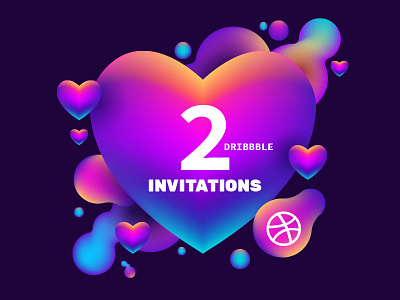 2 Dribbble Invitations dribbble game giveaway invitations invites play ui ux