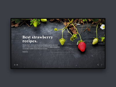 Strawberry banner design food illustration page product slider strawberries website