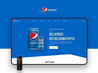 Pepsi Landing Page animation brand calories coca cola design drink nutrition pepsi soft drink ui ux