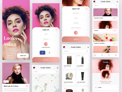 Hair salon app animation app design hair haircut hairstyle interaction ios iphonex ui