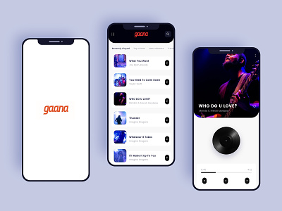 Gaana Music App animation app gaana interaction ios music app player sketch song ui xd