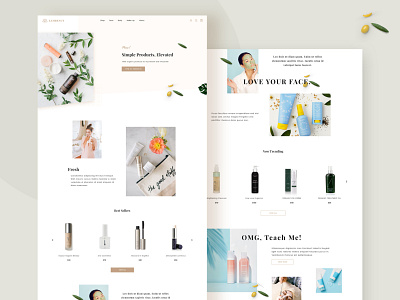 Beauty Product Landing Page beauty app beauty care beauty product beauty salon brand ecommerce homepage interaction minimalist shopify ui