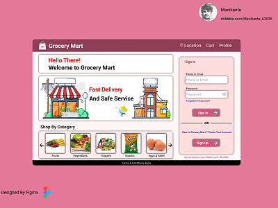 Landing Page Grocery Mart design ui ux