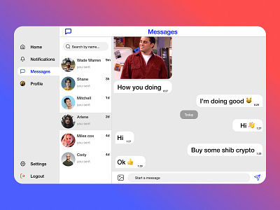 Direct Messaging design ui ux