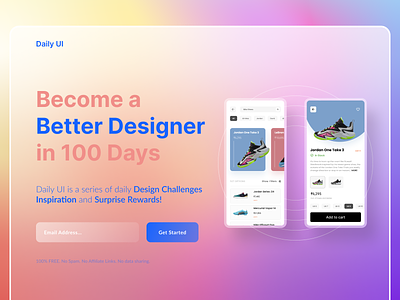 Redesign Daily UI Landing Page DailyUI 100 design ui