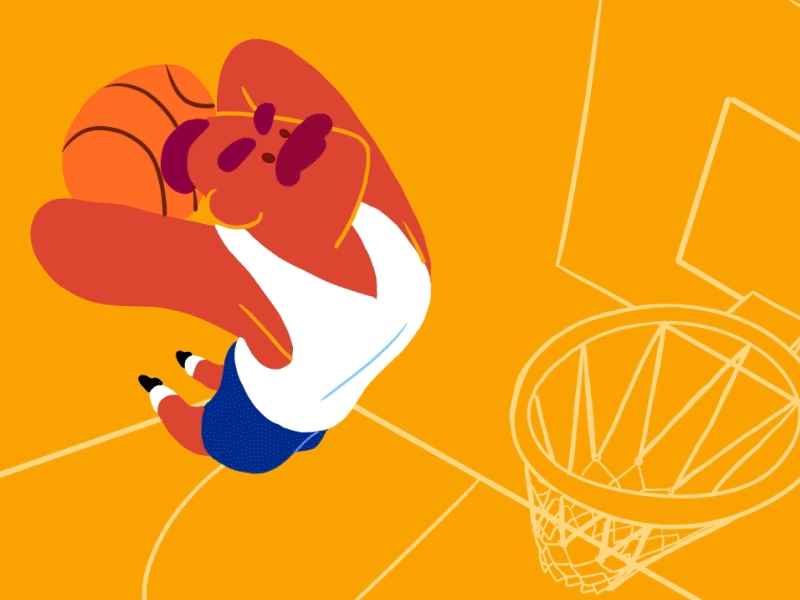First "Dribbble" dunk ! 2d animation basket illustration sport tv paint