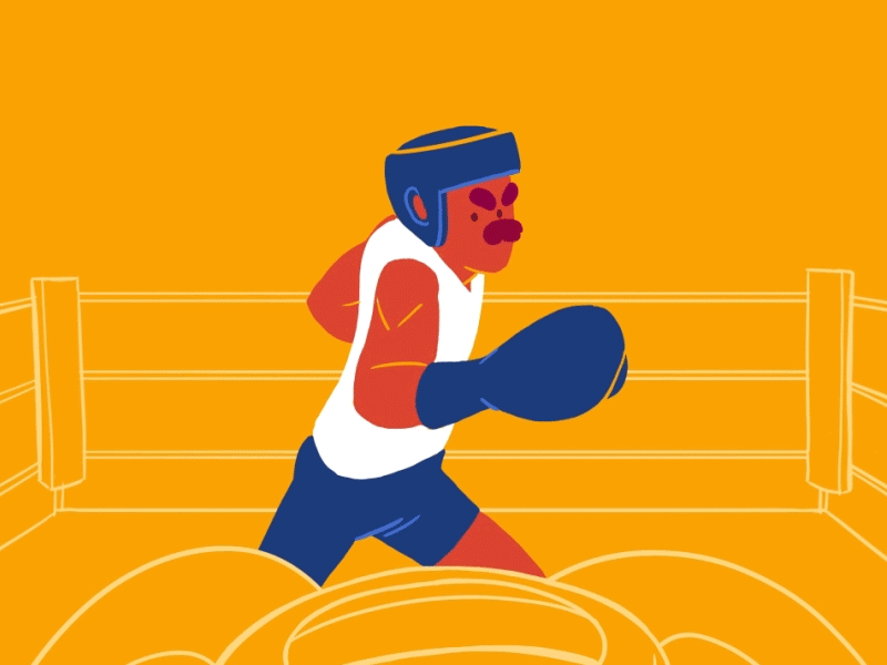 Boxing for the olympics 2d animation cel animation character animation gif motion motion graphics