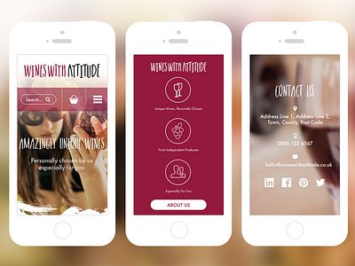 Wines With Attitude - Responsive Mobile View