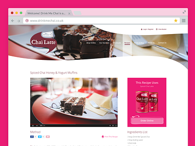 Drink Me Chai - Recipes community design eccemedia pink purple recipes responsive website