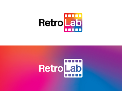 RetroLab Final Branding colours design film icon logo logo design rainbow retro symbol type