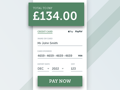 Daily UI #002 - Credit Card Checkout