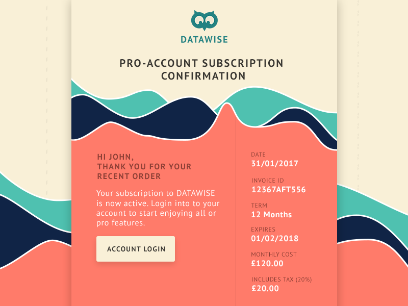 Daily UI #017 - Email Receipt receipt email receipt ux form web app eccemedia daily ui email data chart owl