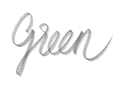 Green art lettering logo typography