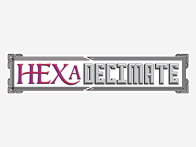 HEXaDecimate Logo card design game logo logotype