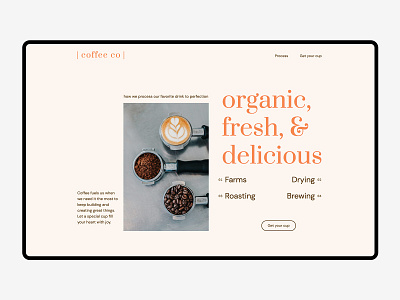 Landing Page Design — Coffee Co branding coffee homepage landing page ui web design