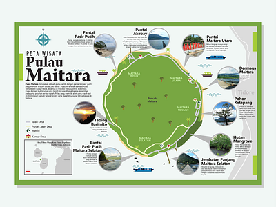 Tourism Map of Maitara Island branding design graphic design illustration infographic tourism tourism map vector