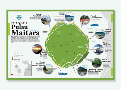 Tourism Map of Maitara Island branding design graphic design illustration infographic tourism tourism map vector