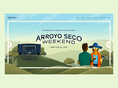 Arroyo Seco Festival Website animation event experience horizontal scroll illustration interaction navigation pricing scrolling ui ux web design website