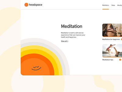 Headspace mega menu