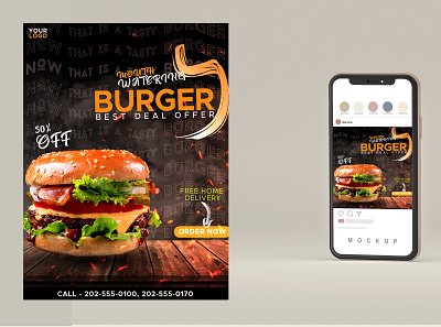 Social Media Post art burger burgerking delicious design digitalart foodporn socialmediabanner veggieburger
