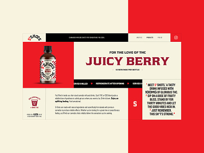 S*Shots - Product Page Design Concept 🔴 branding cannabis creative design graphic desgin product design red thc typogaphy ui web web design