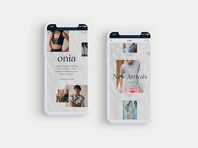 Onia - Mobile Website Design Concept 🌴 branding clothing design creative design fashion graphic desgin mobile mobile design mockup product design typogaphy ui web web design