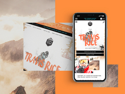 Travis Rice Collection Website Design branding creative design graphic desgin mobile design mockup design snowboarding typogaphy ui web web design