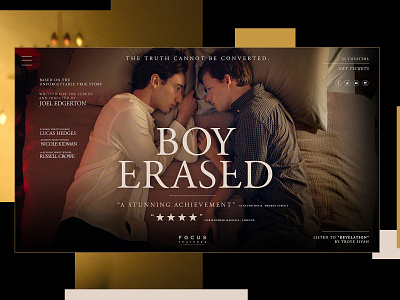 Boy Erased Website Redesign branding creative design entertainment graphic desgin movie typogaphy ui web web design