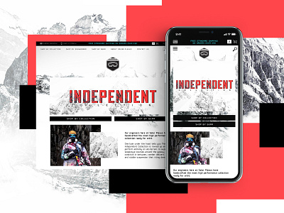 Independent Collection Website Design branding creative design graphic desgin mobile design mockup design snowboarding typogaphy ui web web design