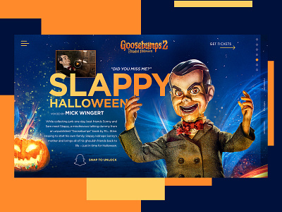 Goosebumps 2 Website Redesign branding creative design entertainment graphic desgin movie typogaphy ui web web design