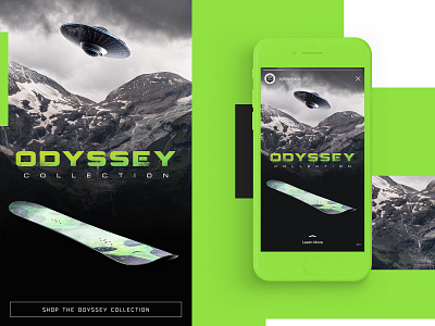 Odyssey Collection Mobile Design branding creative design graphic desgin mobile design mockup design snowboarding typogaphy ui web web design