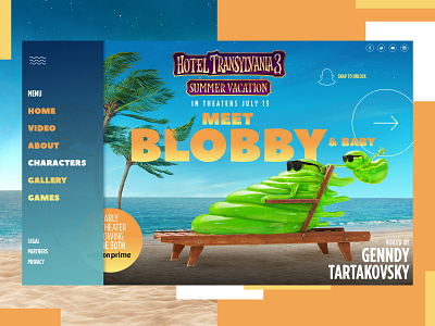 Hotel Transylvania 3 Website Redesign branding creative design entertainment graphic desgin movie typogaphy ui web web design