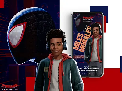 Spider-Man: Into The Spider-Verse Mobile ReDesign branding creative design entertainment graphic desgin mobile design mockup design movie typogaphy ui web web design