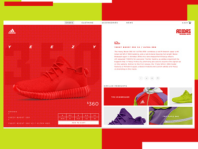 Yeezy / Adidas Website Design Concept adidas branding clothing design creative design graphic desgin product design shoes typogaphy ui web web design yeezy