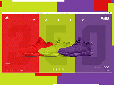 Yeezy / Adidas Website Design Concept adidas branding clothing design creative design graphic desgin product design shoes typogaphy ui web web design yeezy
