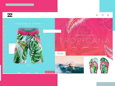 Billabong Website Design Concept branding clothing brand creative design graphic desgin surf typogaphy ui web web design