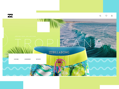 Billabong Website Design Concept branding clothing brand creative design graphic desgin surf typogaphy ui web web design
