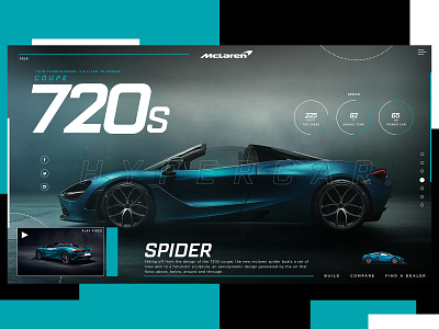 McLaren 720s Spider Website Design Concept branding car creative design graphic desgin mclaren product design typogaphy ui web web design