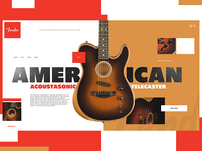 Fender Website Design Concept branding creative design fender graphic desgin guitar music product design typogaphy ui web web design