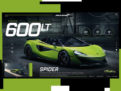McLaren 600LT Spider Website Design Concept branding car creative design graphic desgin mclaren product design typogaphy ui web web design