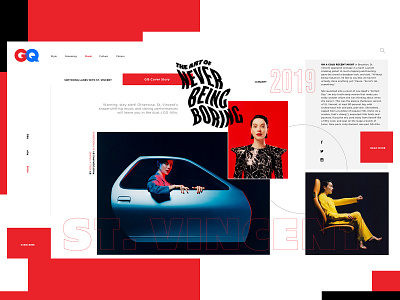 GQ Website Design Concept branding creative design editorial gq graphic desgin music typogaphy ui web web design