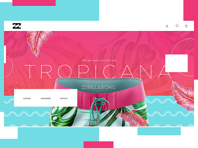Billabong Website Design Concept branding clothing brand creative design graphic desgin product design surf typogaphy ui web web design