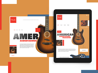 Fender Website Design Concept branding creative design fender graphic desgin mockup design music product design typogaphy ui web web design