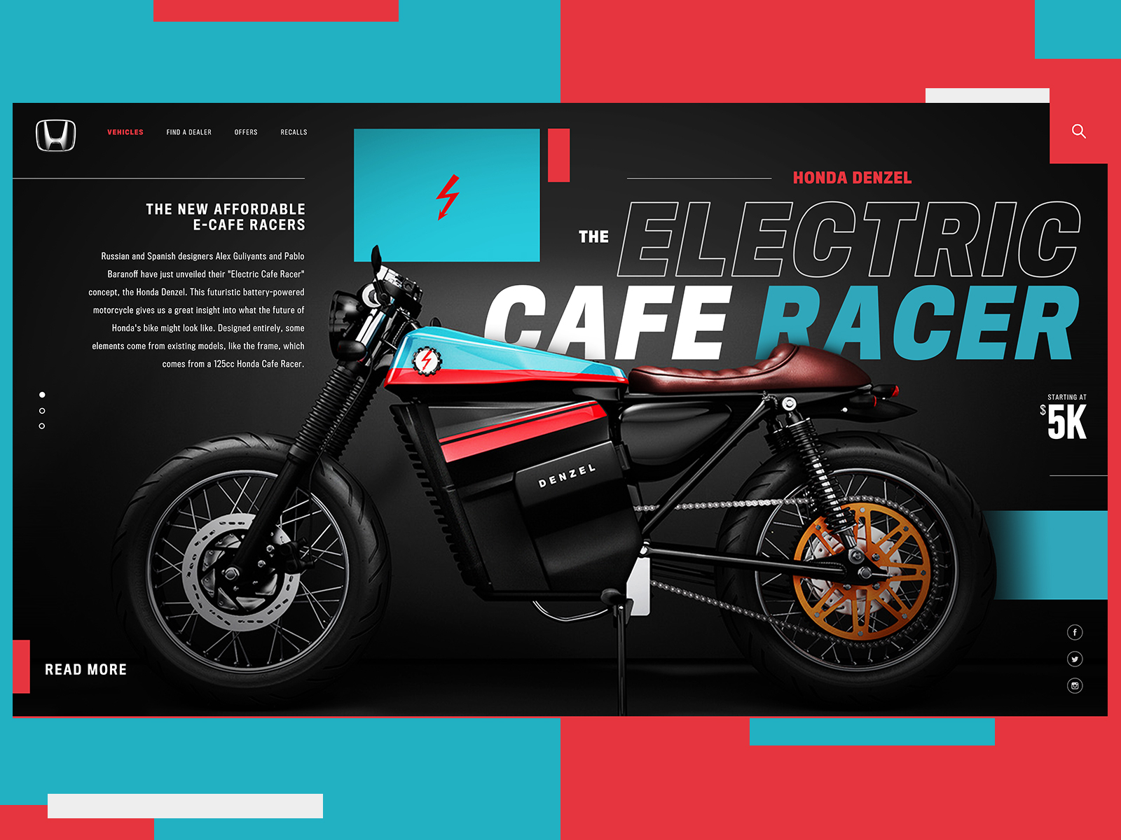 Honda Denzel Electric Cafe Racer Website Design Concept by ...