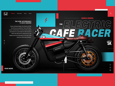 Honda Denzel Electric Cafe Racer Website Design Concept branding car creative design graphic desgin honda product design typogaphy ui web web design