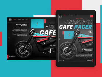 Honda Denzel Electric Cafe Racer Website Design Concept branding creative design graphic desgin honda mockup design typogaphy ui web web design