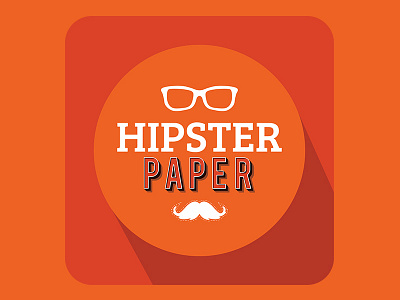 Hipsterpaper Logo 3d booth flat fotografcerceve hipster logo mustache paper parti party photo type