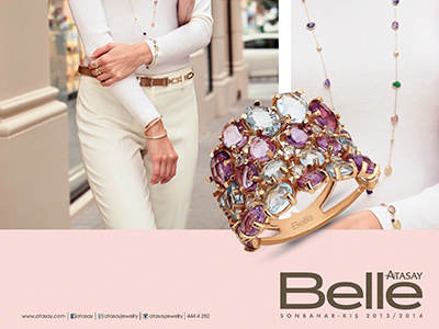 Belle Atasay ADV advitorial atasay belle concept fashion ilan jewelry logo lux pink ring woman
